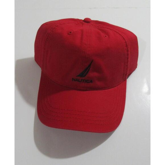 Nautica Mens Baseball Cap Hat Red with Logo Adjustable - Picture 1 of 5